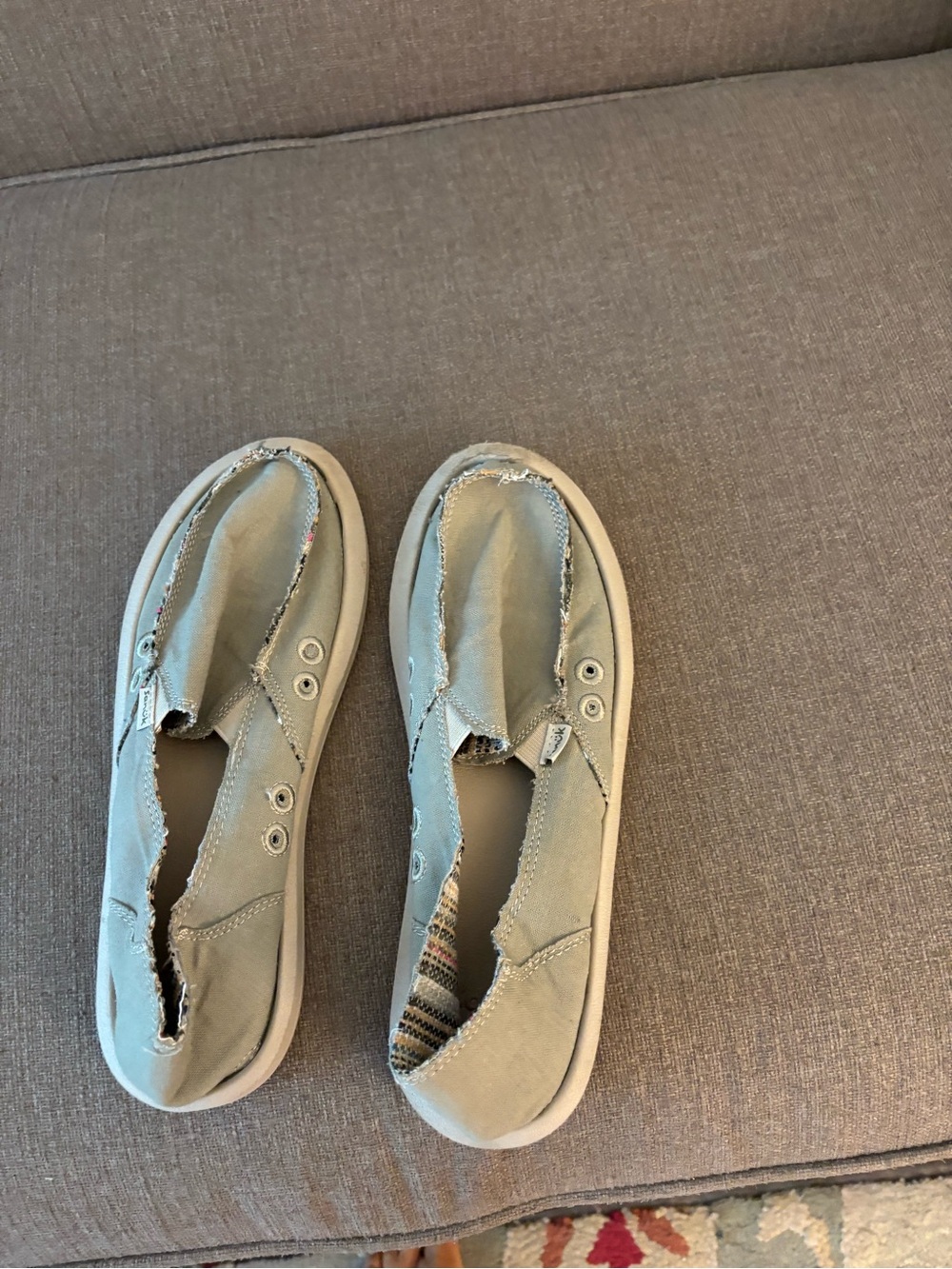 Sanuk Women’s Slip-On Sneakers in Light Sage